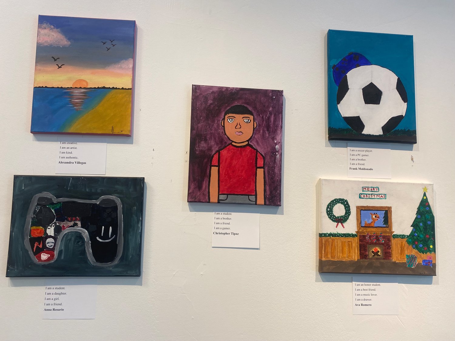 Middle-school students from Central Islip painted a representation of themselves for the Youth Empowerment Project exhibition currently up at the IAC gallery.